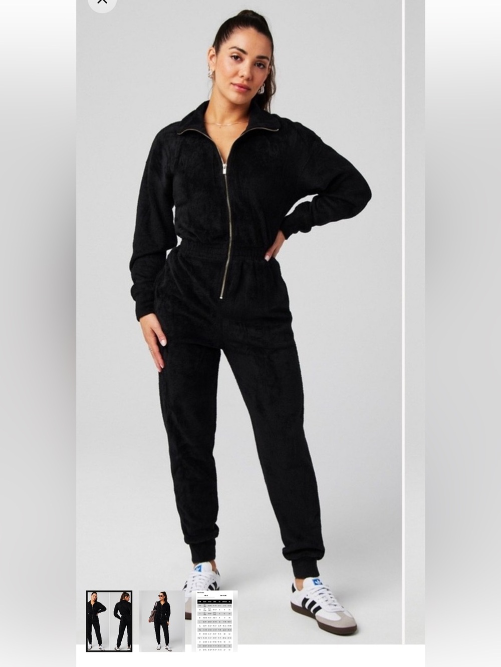 FABLETICS Cozy Core Black Zip Jumpsuit
